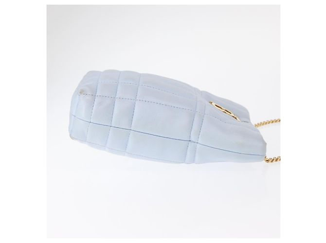 Burberry Borsa a Spalla con Catena in Pelle Blu Oro Auth 156382 D'oro - vista 3