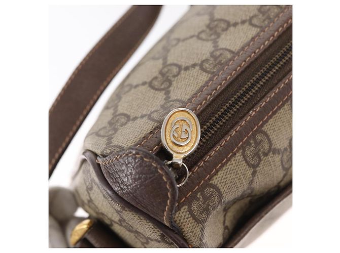 Borsa Sherry Line GG Supreme Web di GUCCI in PVC beige e oro 89 02 077 Auth 156280 D'oro - vista 10