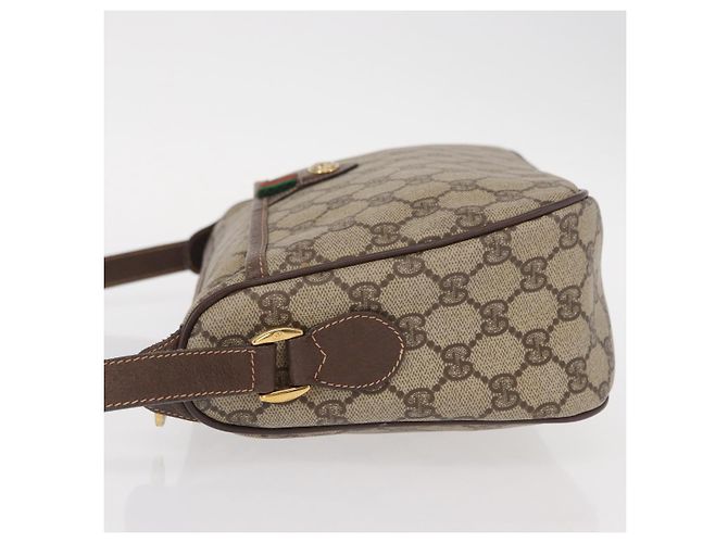 Borsa Sherry Line GG Supreme Web di GUCCI in PVC beige e oro 89 02 077 Auth 156280 D'oro - vista 4