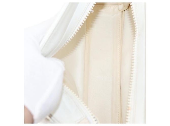 Céline Borsa a Spalla CELINE in Pelle Bianco Oro Auth 151815 D'oro - vista 11