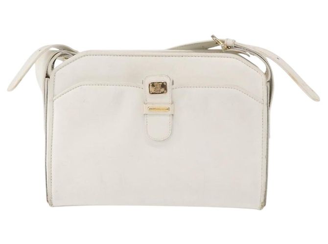 Céline Borsa a Spalla CELINE in Pelle Bianco Oro Auth 151815 D'oro - vista 13