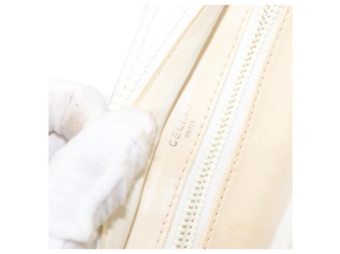 Céline Borsa a Spalla CELINE in Pelle Bianco Oro Auth 151815 D'oro - vista 18