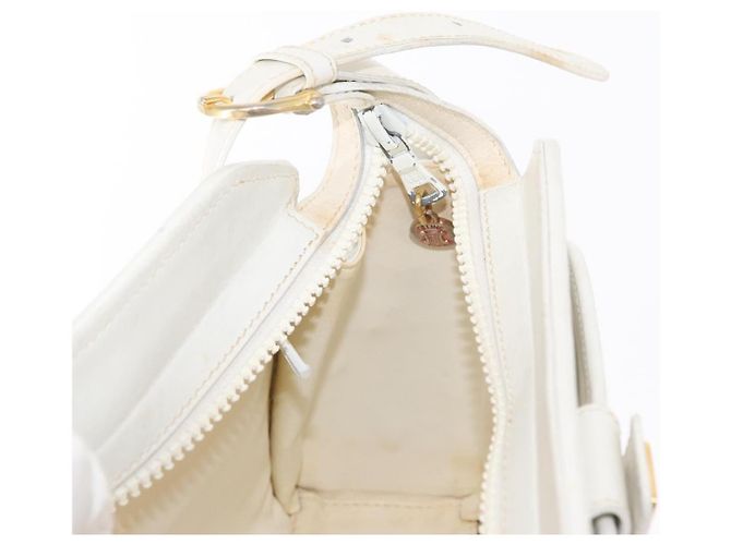 Céline Borsa a Spalla CELINE in Pelle Bianco Oro Auth 151815 D'oro - vista 19
