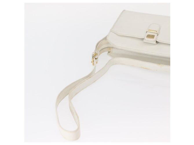 Céline Borsa a Spalla CELINE in Pelle Bianco Oro Auth 151815 D'oro - vista 7