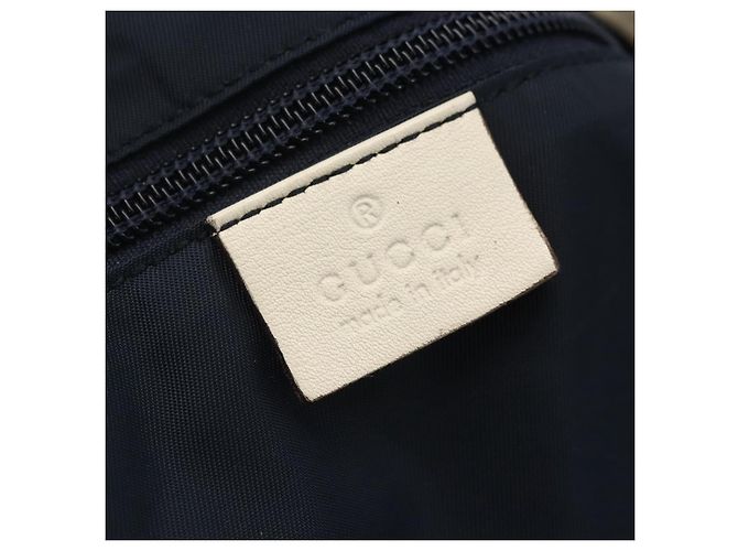 Gucci Borsa Tote in Nylon Blu Navy Argento 169943 Auth fm4956 - vista 17