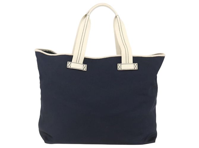 Gucci Borsa Tote in Nylon Blu Navy Argento 169943 Auth fm4956 - vista 2