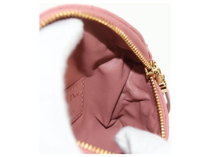 Pochette Canage Christian Dior in pelle di agnello rosa e oro Auth bs31470SAV D'oro - vista 18