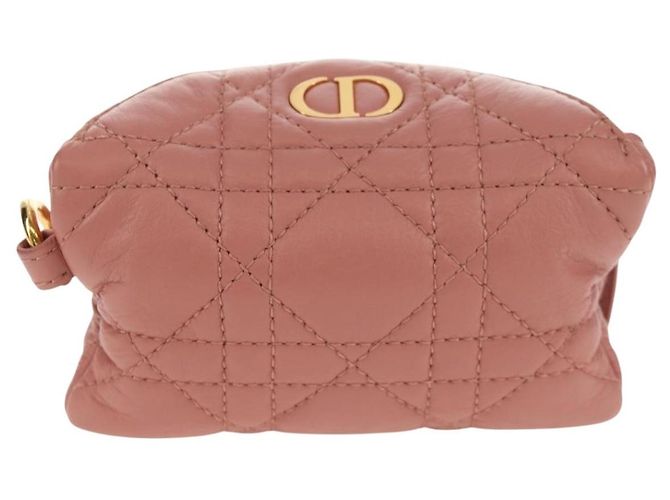 Pochette Canage Christian Dior in pelle di agnello rosa e oro Auth bs31470SAV D'oro - vista 2