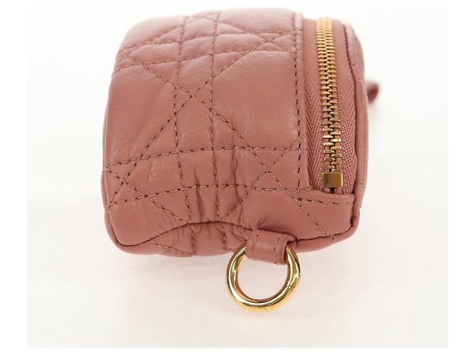 Pochette Canage Christian Dior in pelle di agnello rosa e oro Auth bs31470SAV D'oro - vista 4