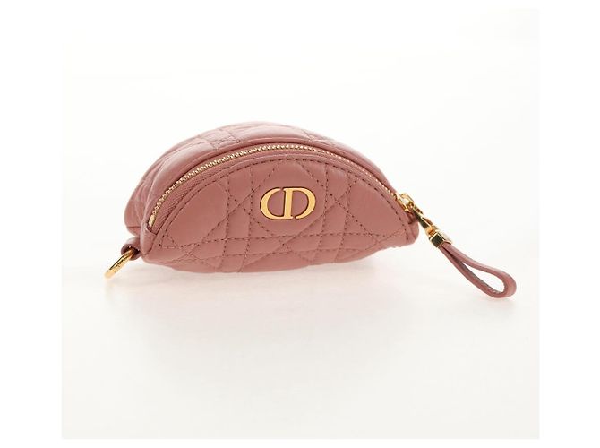 Pochette Canage Christian Dior in pelle di agnello rosa e oro Auth bs31470SAV D'oro - vista 5
