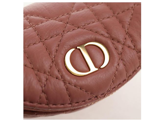 Pochette Canage Christian Dior in pelle di agnello rosa e oro Auth bs31470SAV D'oro - vista 8