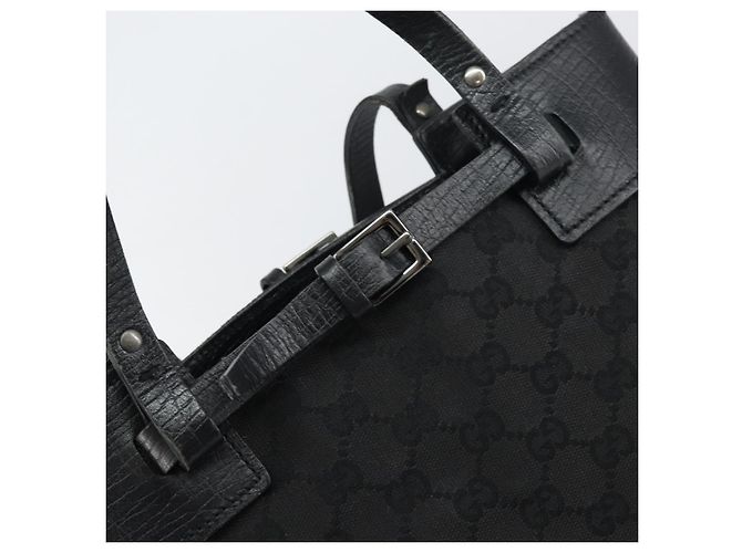GUCCI GG Canvas Tote Bag Schwarz Silber 107757 Auth 156922 - Ansicht 10