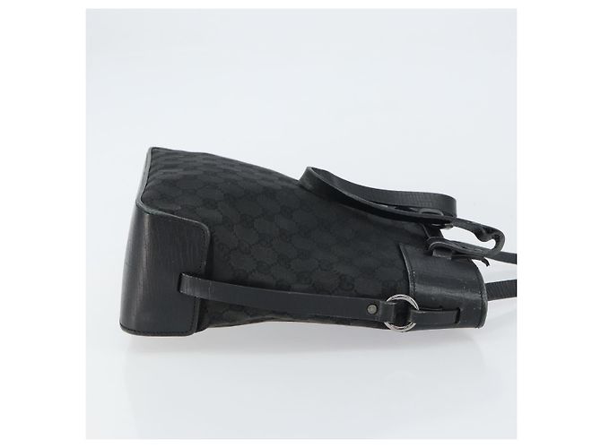 GUCCI GG Canvas Tote Bag Schwarz Silber 107757 Auth 156922 - Ansicht 3