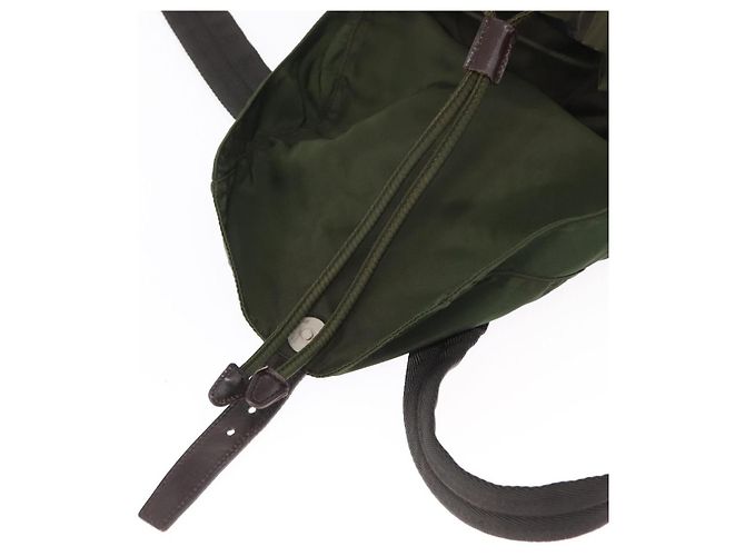 PRADA Backpack Nylon Khaki Silver Auth ti3500 Silvery - view 10