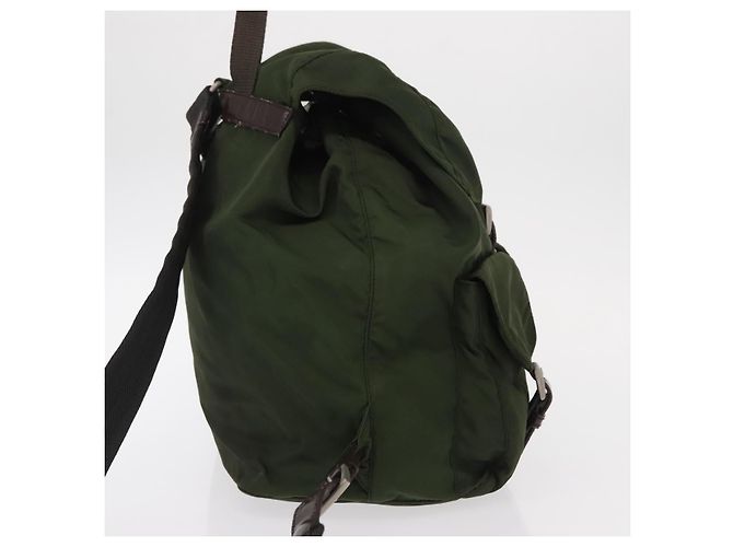 PRADA Backpack Nylon Khaki Silver Auth ti3500 Silvery - view 4