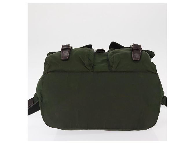 PRADA Backpack Nylon Khaki Silver Auth ti3500 Silvery - view 5