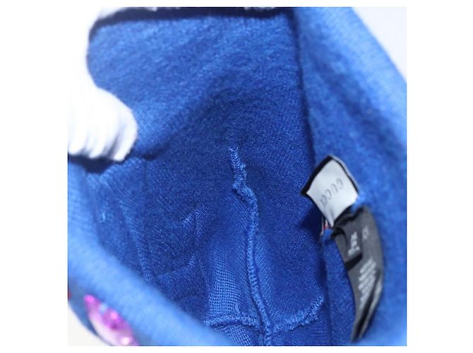GUCCI NY Strickstoffmütze aus Wolle Blau Auth am10088V - Ansicht 10