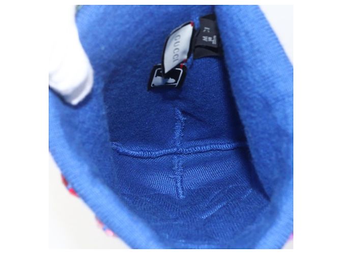 GUCCI NY Strickstoffmütze aus Wolle Blau Auth am10088V - Ansicht 8