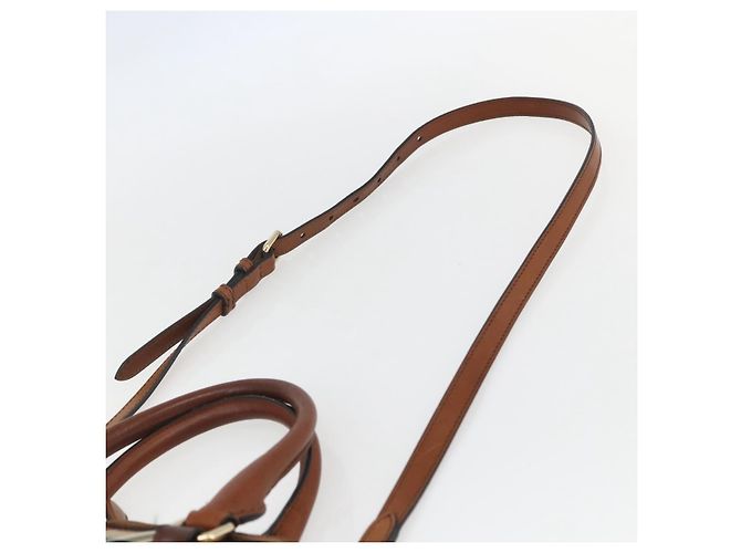 Bolsa de mão Nova Check em PVC da BURBERRY 2 vias Bege Ouro Auth fm4955 Dourado - vista 14