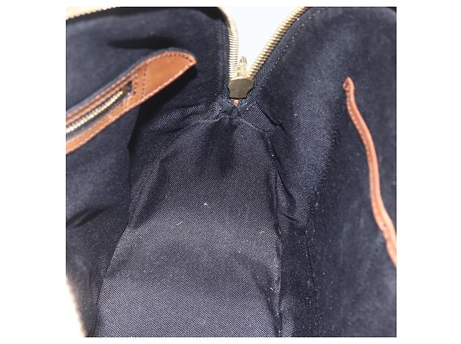 Bolsa de mão Nova Check em PVC da BURBERRY 2 vias Bege Ouro Auth fm4955 Dourado - vista 21