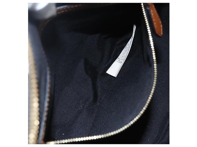 Bolsa de mão Nova Check em PVC da BURBERRY 2 vias Bege Ouro Auth fm4955 Dourado - vista 23