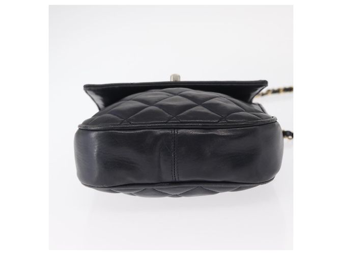 CHANEL Borsa a Spalla Matelassé in Pelle di Agnello Blu Navy Oro CC Auth 156505 D'oro - vista 5