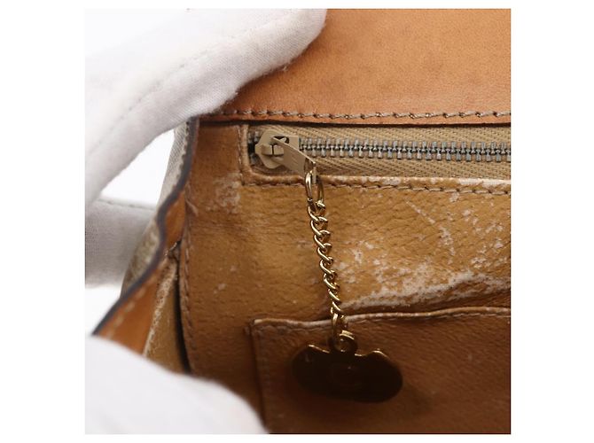 Céline Borsa a mano in tela Macadam CELINE PVC beige oro Auth mr1651 D'oro - vista 19