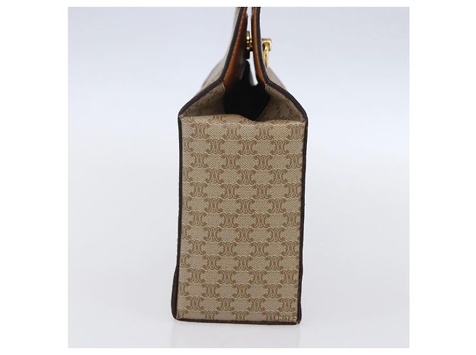 Céline Borsa a mano in tela Macadam CELINE PVC beige oro Auth mr1651 D'oro - vista 3
