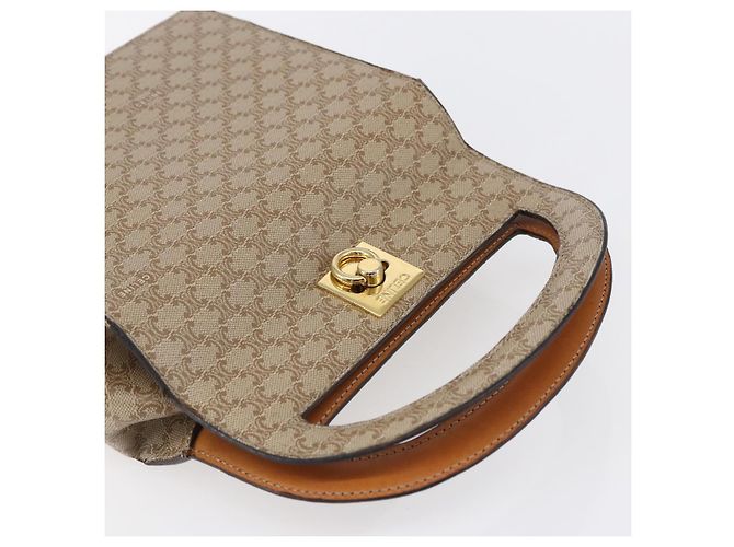 Céline Borsa a mano in tela Macadam CELINE PVC beige oro Auth mr1651 D'oro - vista 6