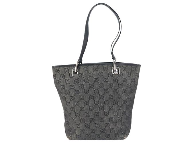 GUCCI GG Canvas Tote Bag Schwarz Silber 31244 Auth 151644 - Ansicht 2