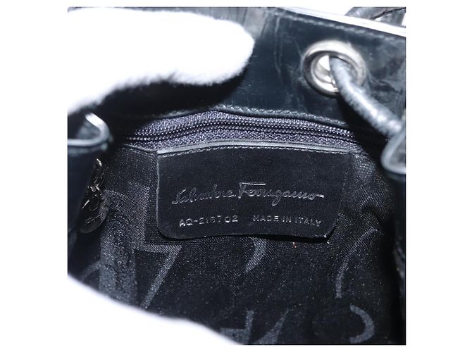 Salvatore Ferragamo Vala Backpack Leather Silver Auth BA8422 Silvery - view 12