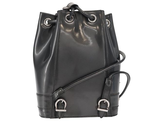 Salvatore Ferragamo Vala Backpack Leather Silver Auth BA8422 Silvery - view 2