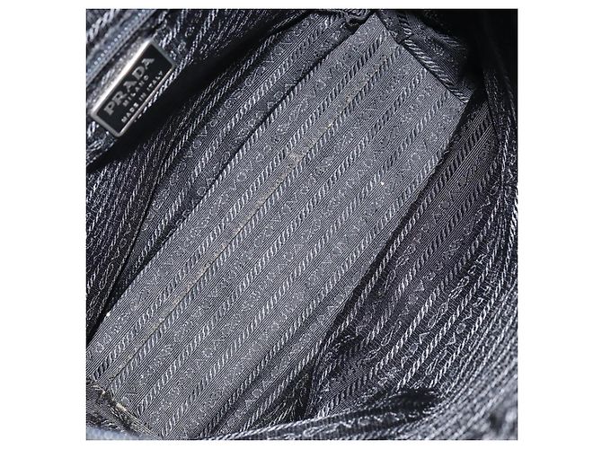 Borsa Tote PRADA in nylon blu navy argento autentica ar13817 - vista 11