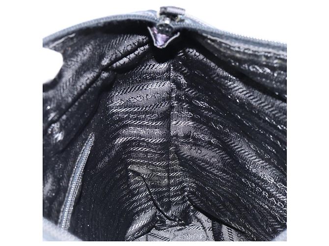 Borsa Tote PRADA in nylon blu navy argento autentica ar13817 - vista 20