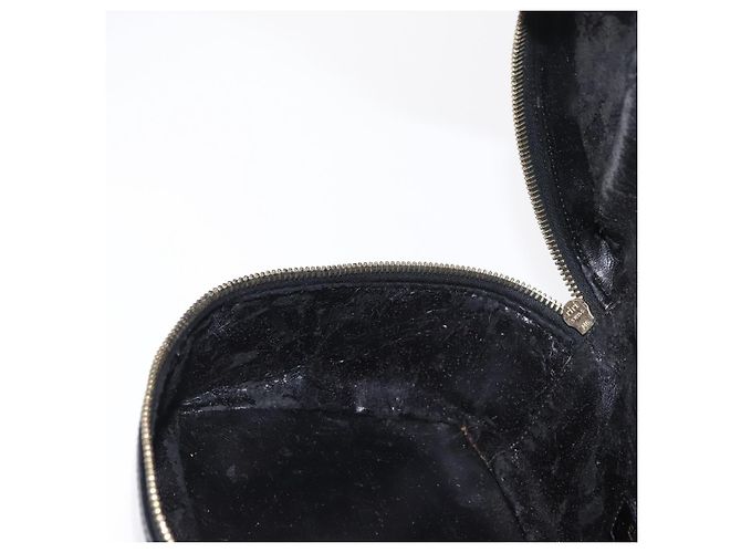 Borsa a mano Vanity Bamboo GUCCI in pelle verniciata nera e oro 032 1705 0150 Auth 151500 Nero D'oro - vista 19