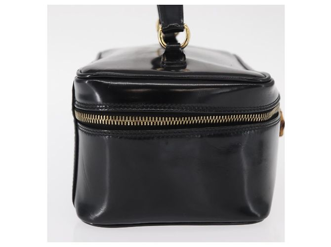 Borsa a mano Vanity Bamboo GUCCI in pelle verniciata nera e oro 032 1705 0150 Auth 151500 Nero D'oro - vista 4
