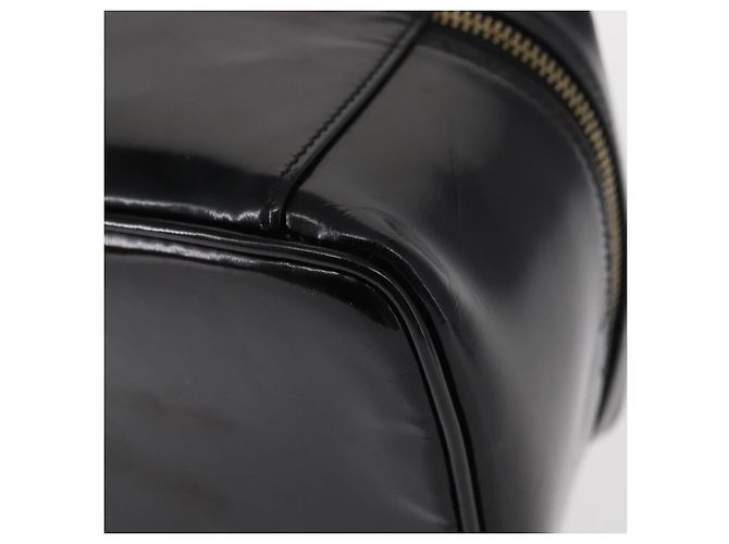 Borsa a mano Vanity Bamboo GUCCI in pelle verniciata nera e oro 032 1705 0150 Auth 151500 Nero D'oro - vista 9