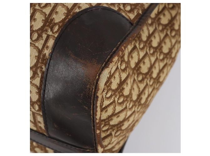 Borsa Boston in tela Trotter Christian Dior Beige Oro Auth 154737 - vista 15