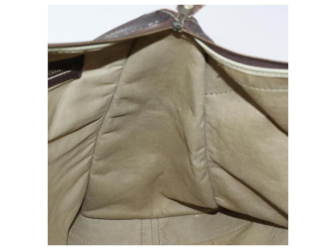 Borsa Boston in tela Trotter Christian Dior Beige Oro Auth 154737 - vista 18