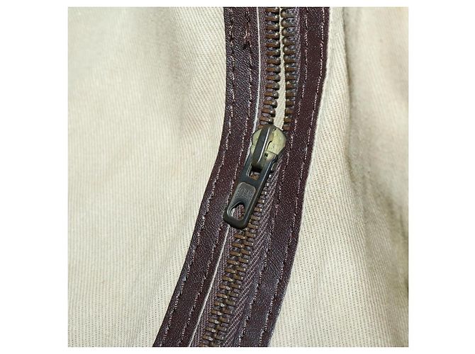 Borsa Boston in tela Trotter Christian Dior Beige Oro Auth 154737 - vista 20