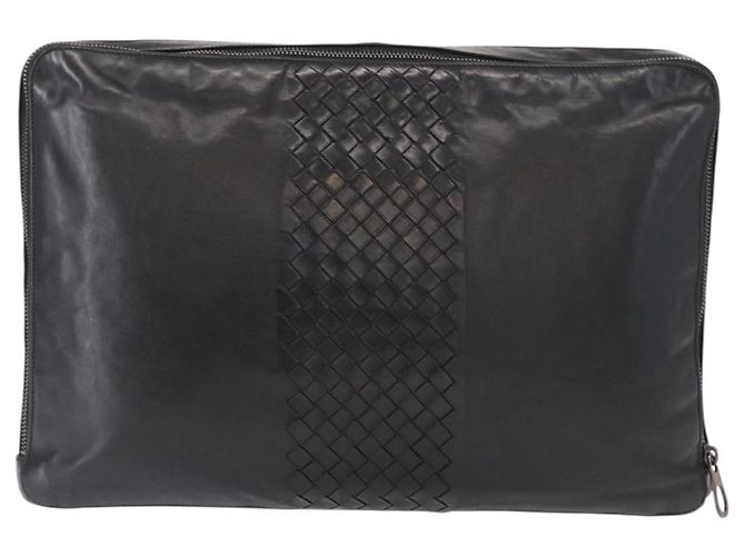 Autre Marque Borsa clutch in pelle Intrecciato Bottega Veneta nera Auth bs31360 - vista 2