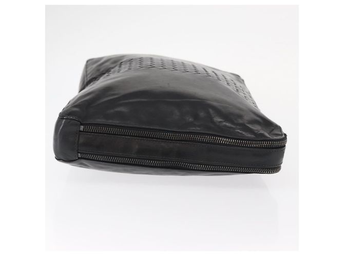 Autre Marque Borsa clutch in pelle Intrecciato Bottega Veneta nera Auth bs31360 - vista 3