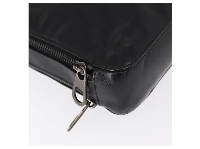 Autre Marque Borsa clutch in pelle Intrecciato Bottega Veneta nera Auth bs31360 - vista 7