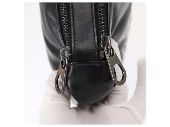 Autre Marque Borsa clutch in pelle Intrecciato Bottega Veneta nera Auth bs31360 - vista 8