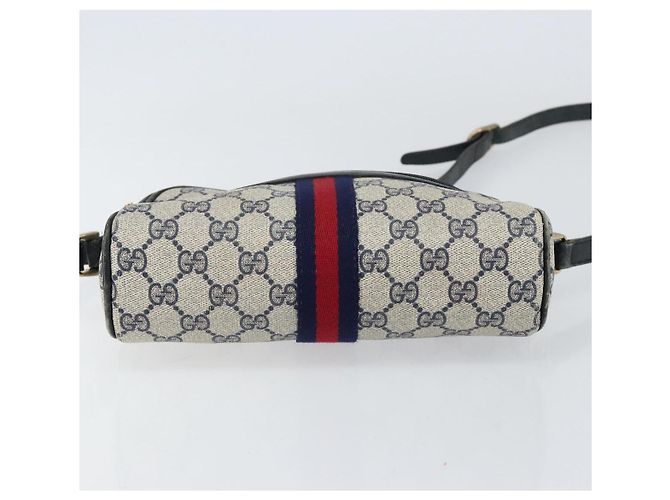 Gucci Borsa a Spalla GG Supreme Sherry Line PVC Navy Gold 010 378 Auth 155553 D'oro Blu navy - vista 5