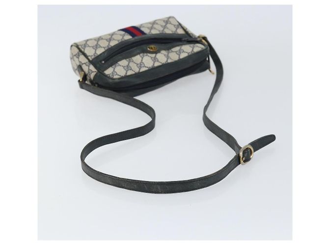 Gucci Borsa a Spalla GG Supreme Sherry Line PVC Navy Gold 010 378 Auth 155553 D'oro Blu navy - vista 7