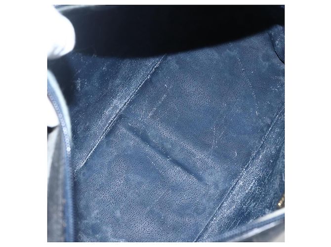 Gucci Borsa a mano Micro GG Supreme in PVC Navy Gold 002 58 0033 Auth 151506 D'oro Blu navy - vista 10