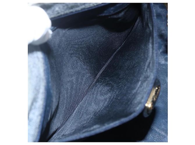 Gucci Borsa a mano Micro GG Supreme in PVC Navy Gold 002 58 0033 Auth 151506 D'oro Blu navy - vista 11