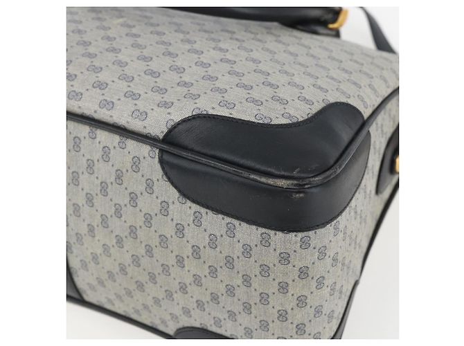 Gucci Borsa a mano Micro GG Supreme in PVC Navy Gold 002 58 0033 Auth 151506 D'oro Blu navy - vista 17