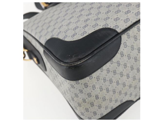 Gucci Borsa a mano Micro GG Supreme in PVC Navy Gold 002 58 0033 Auth 151506 D'oro Blu navy - vista 18